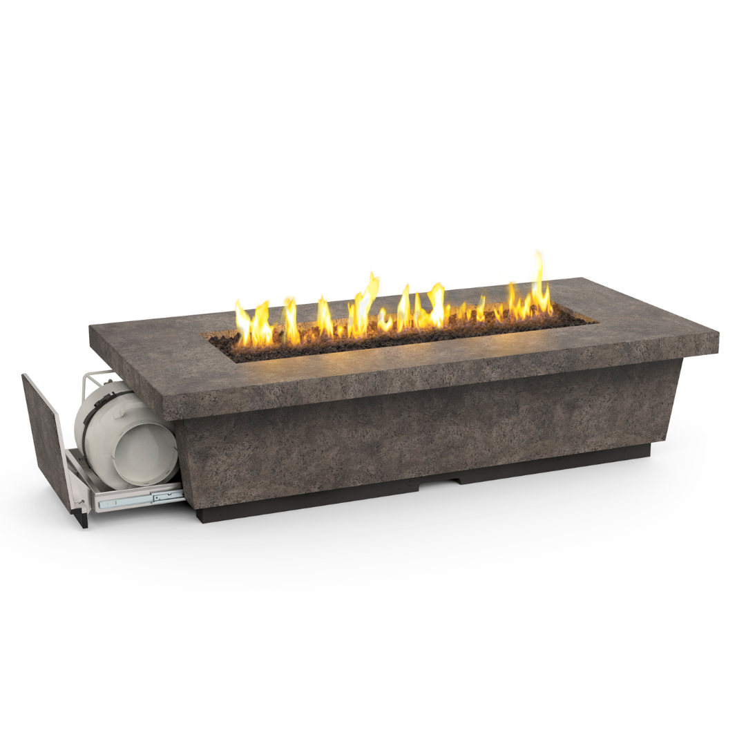 American Fyre Designs Contempo Long LP Select 76" Chat Height Fire Table
