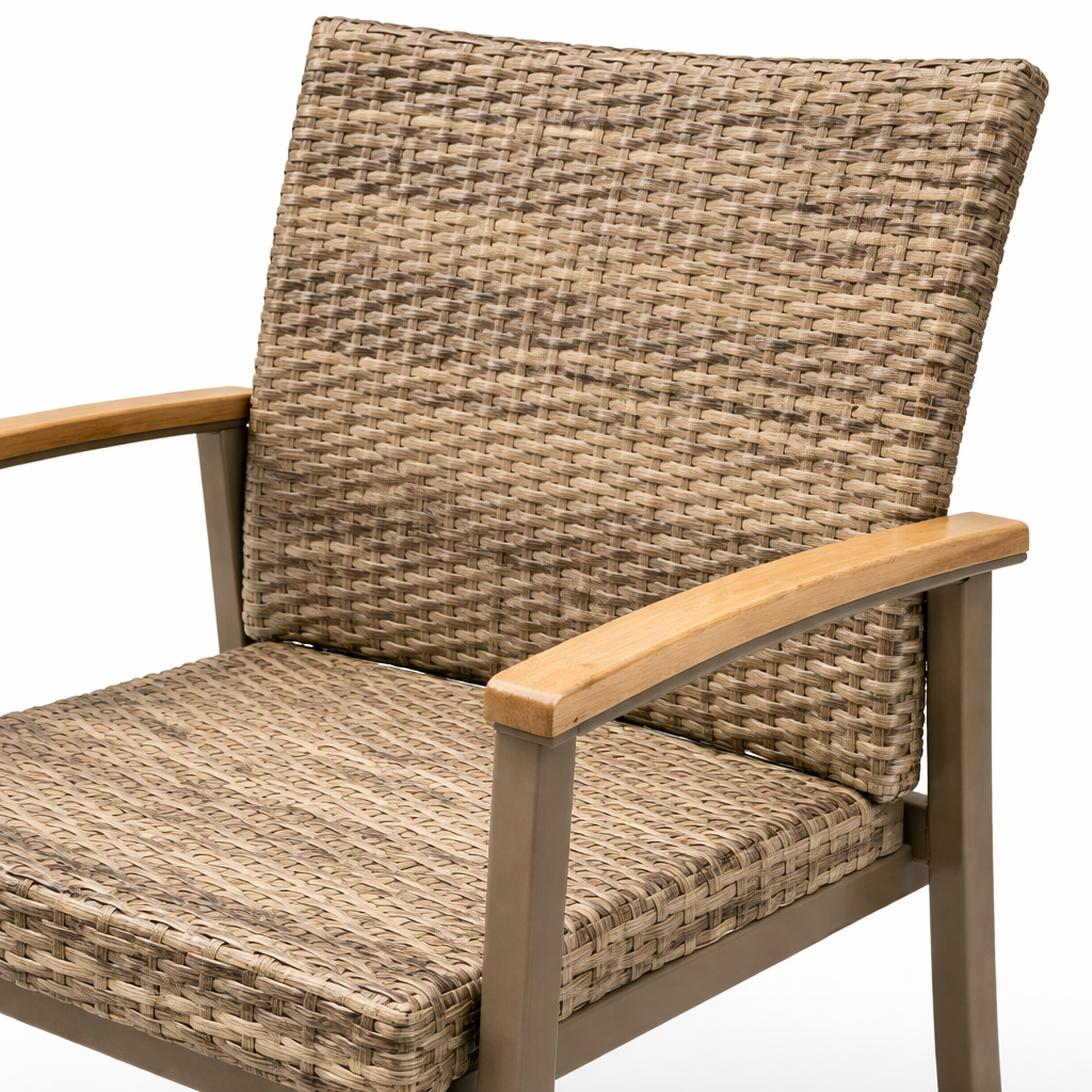 TerraFrame WovenSteel Outdoor Lounge Chair Set