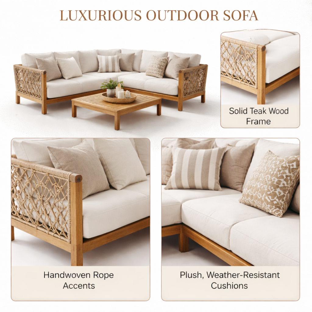 TerraFrame RopeLuxe Coastal Outdoor Sectional Sofa