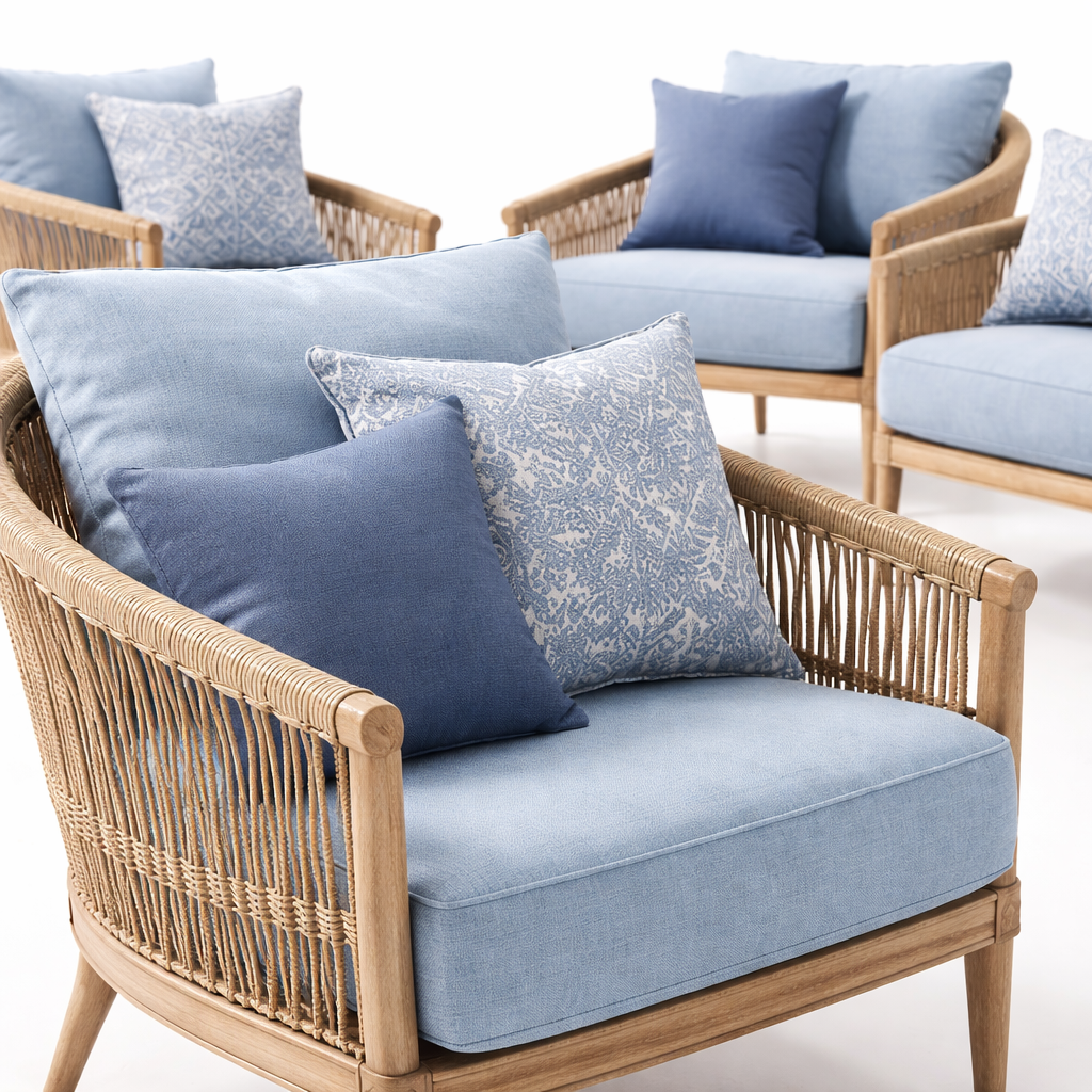 TerraFrame CoastalWeave Luxe Outdoor Armchair Set