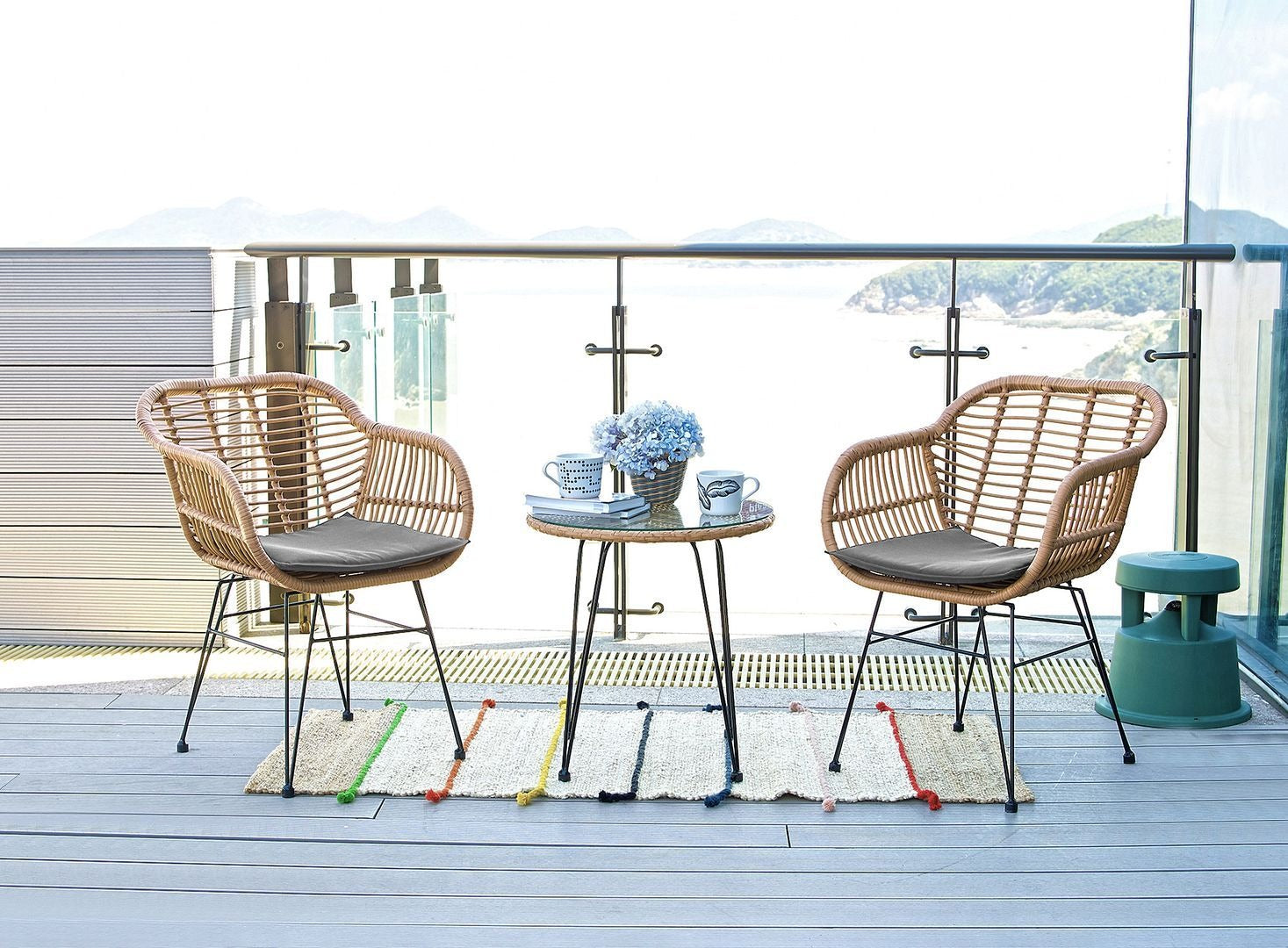 Manhattan Comfort Antibes 3-Piece Conversation Set