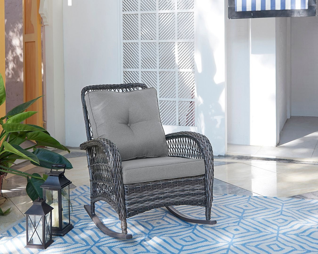 Manhattan Comfort Fruttuo Upholstered Rocking Chair