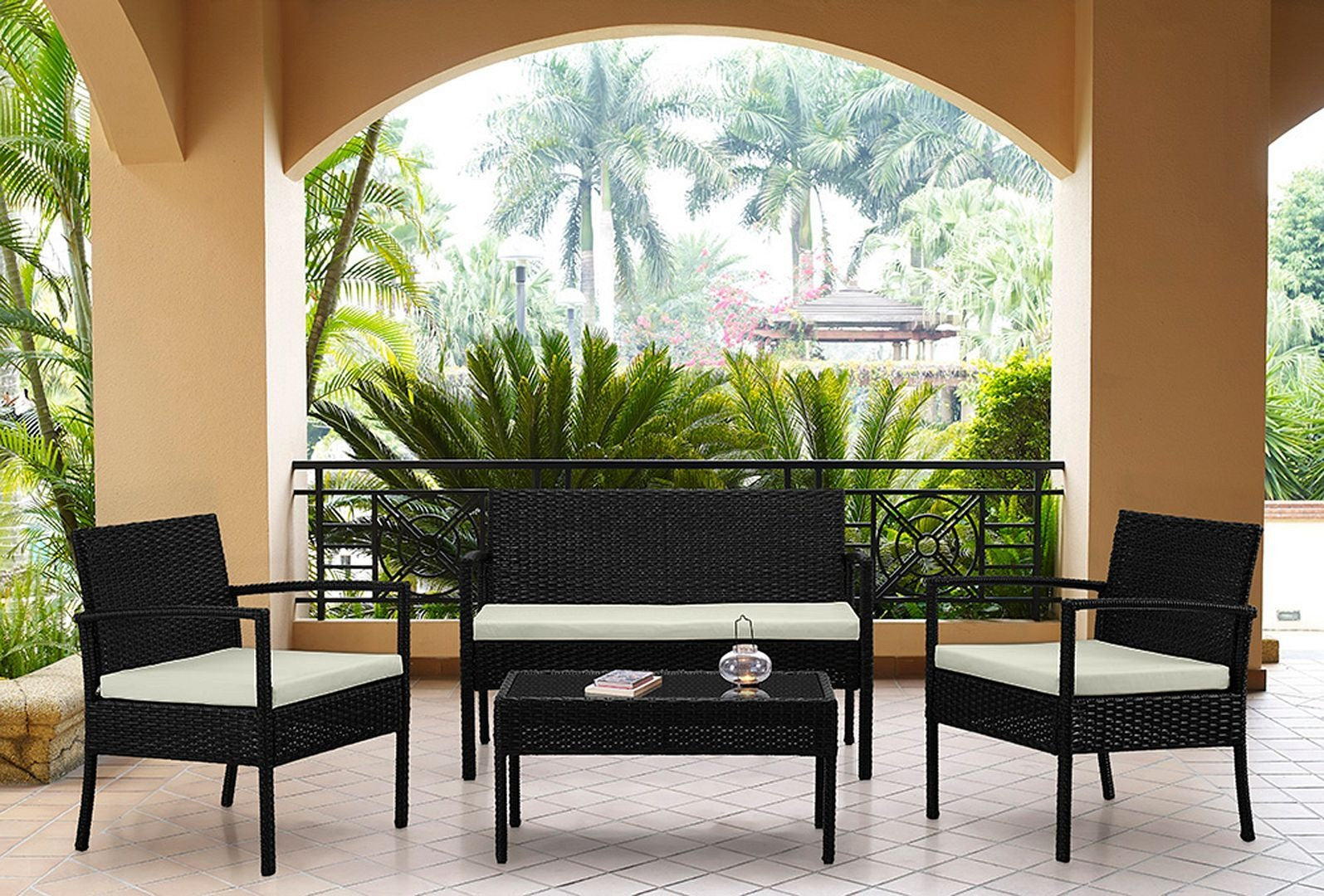 Manhattan Comfort Noli 4-Piece Conversation Set