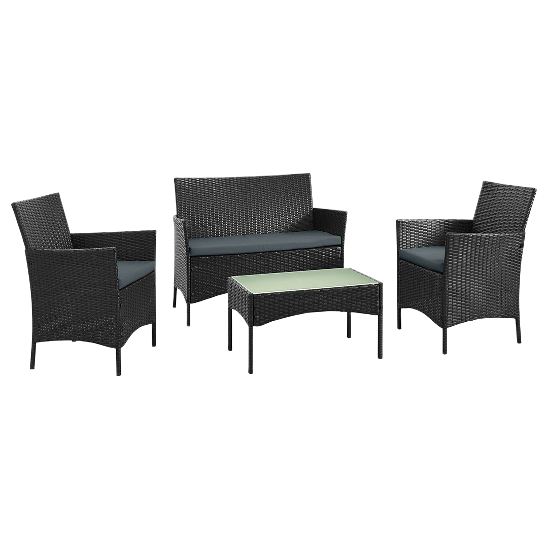 Manhattan Comfort Imperia 4-Piece Outdoor Conversation Set
