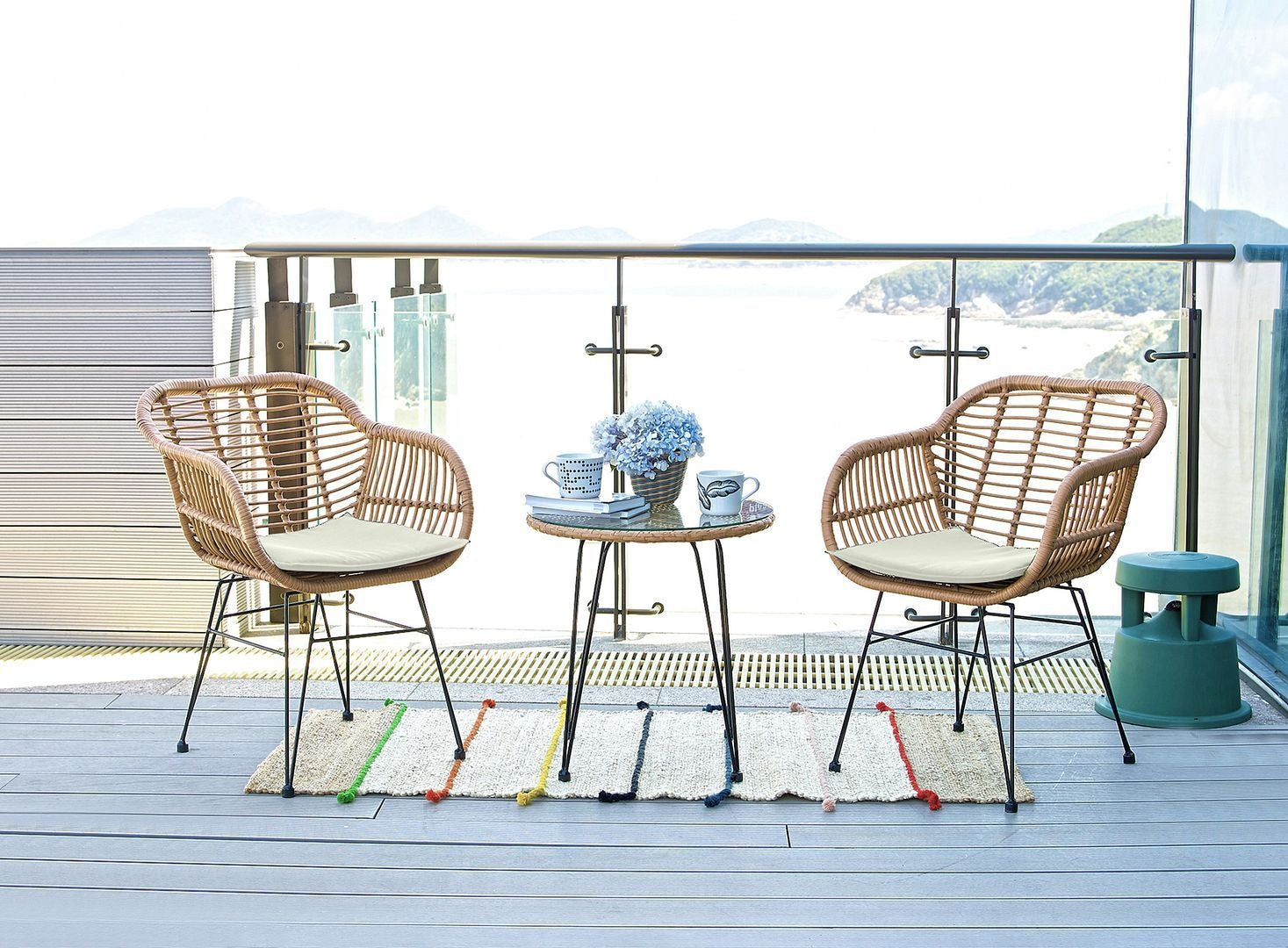 Manhattan Comfort Antibes 3-Piece Outdoor Conversation Set