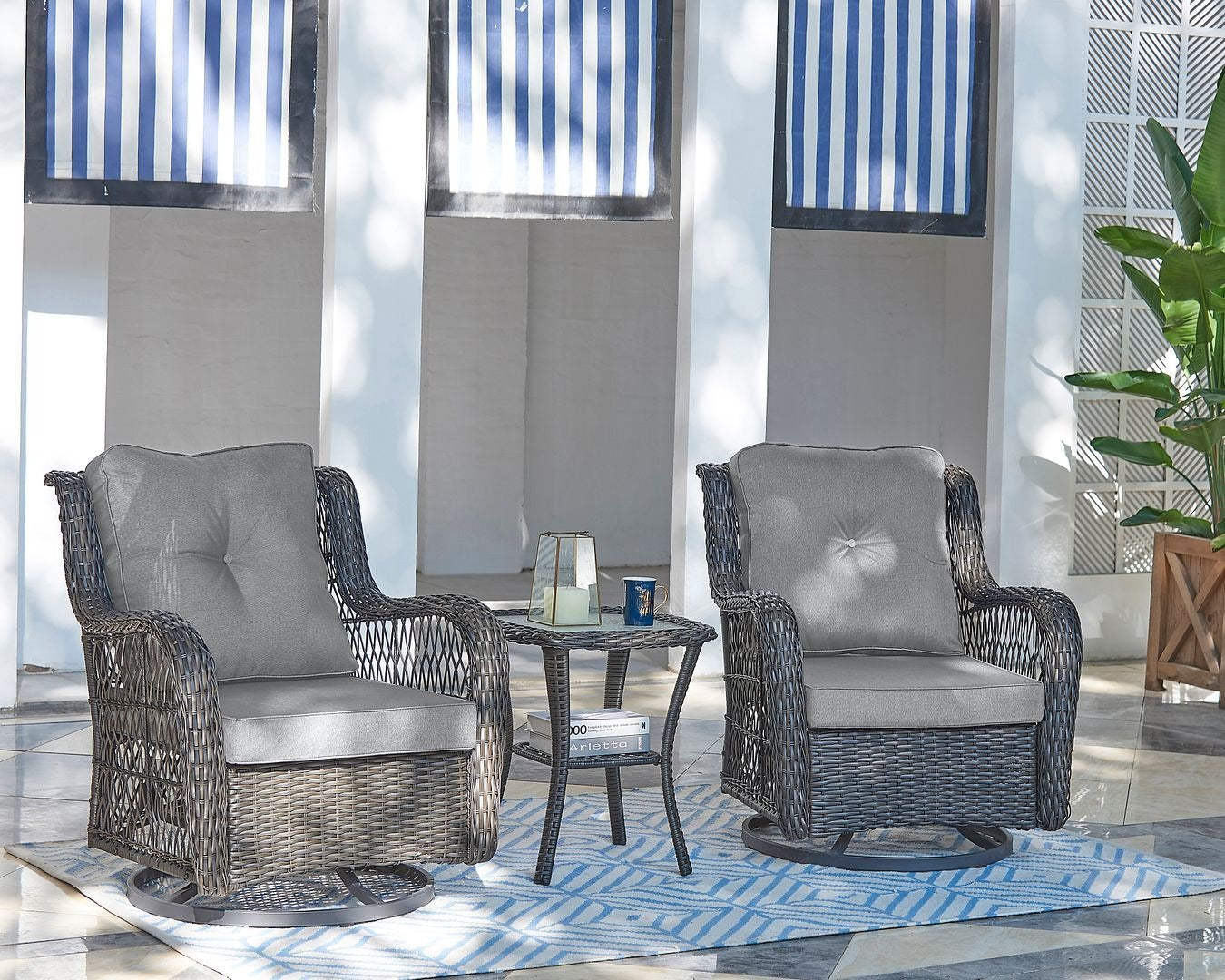 Manhattan Comfort Fruttuo 3-Piece Conversation Set