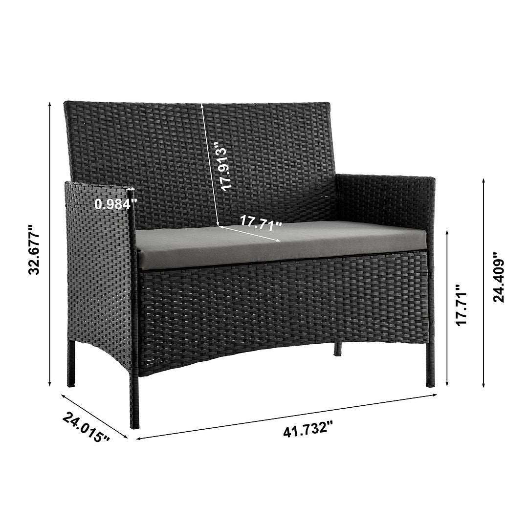Manhattan Comfort Imperia 4-Piece Outdoor Conversation Set