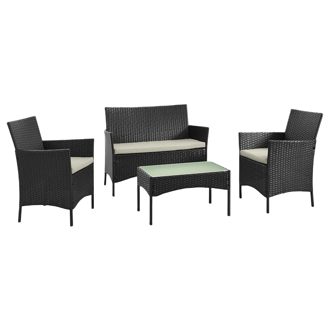Manhattan Comfort Imperia 4-Piece Outdoor Conversation Set