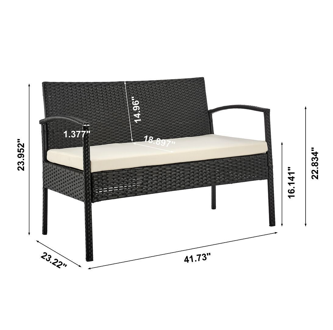 Manhattan Comfort Noli 4-Piece Outdoor Conversation Set
