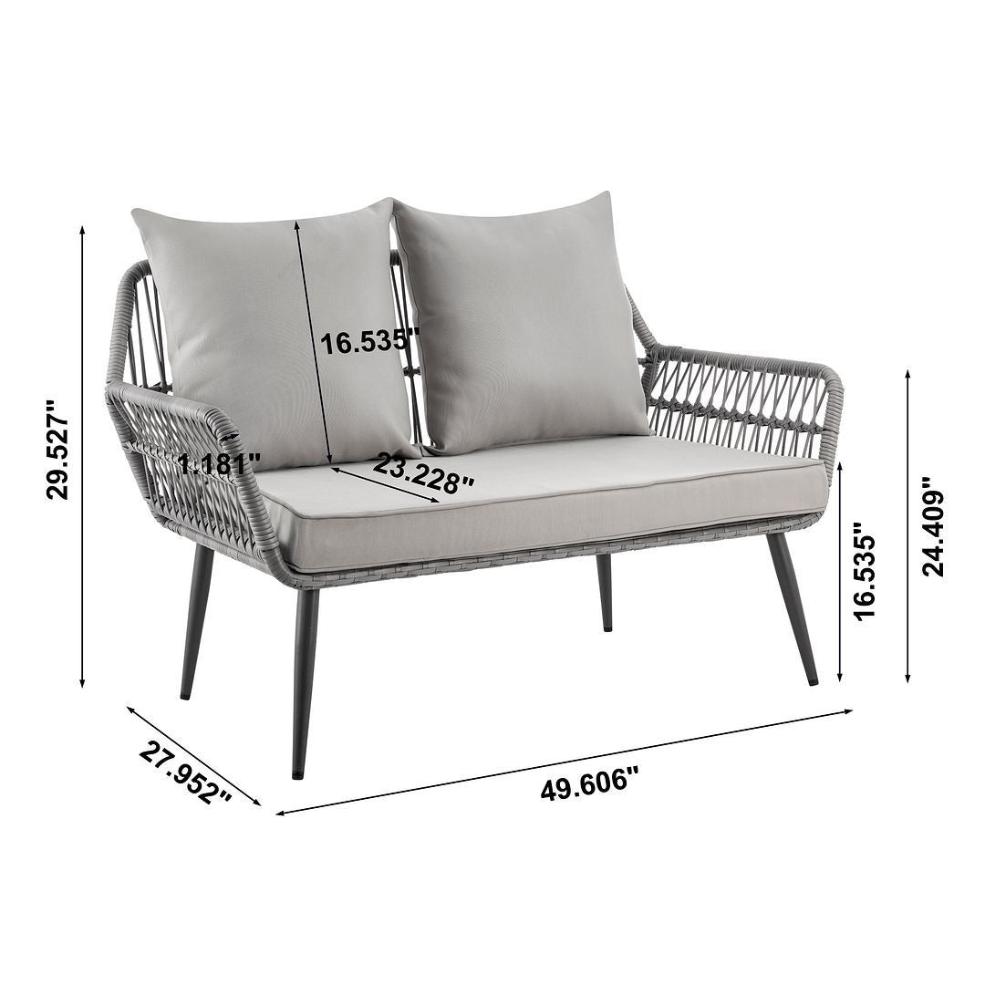 Manhattan Comfort Portofino 4-Piece Outdoor Conversation Set
