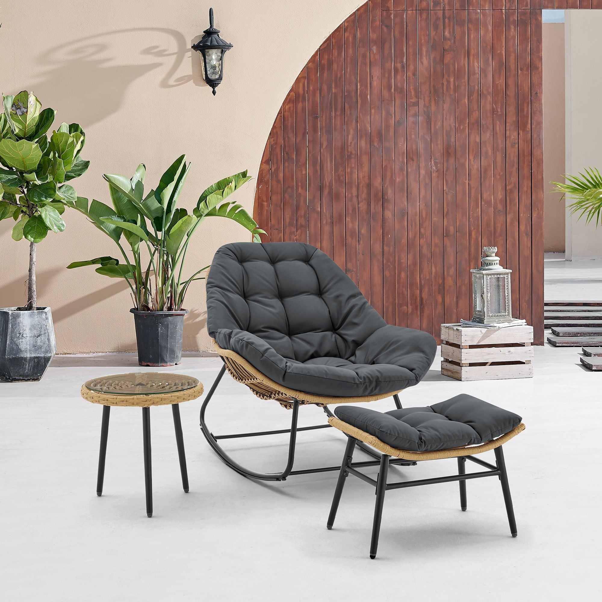 Manhattan Comfort Benson 3-Piece Lounge Chair Set