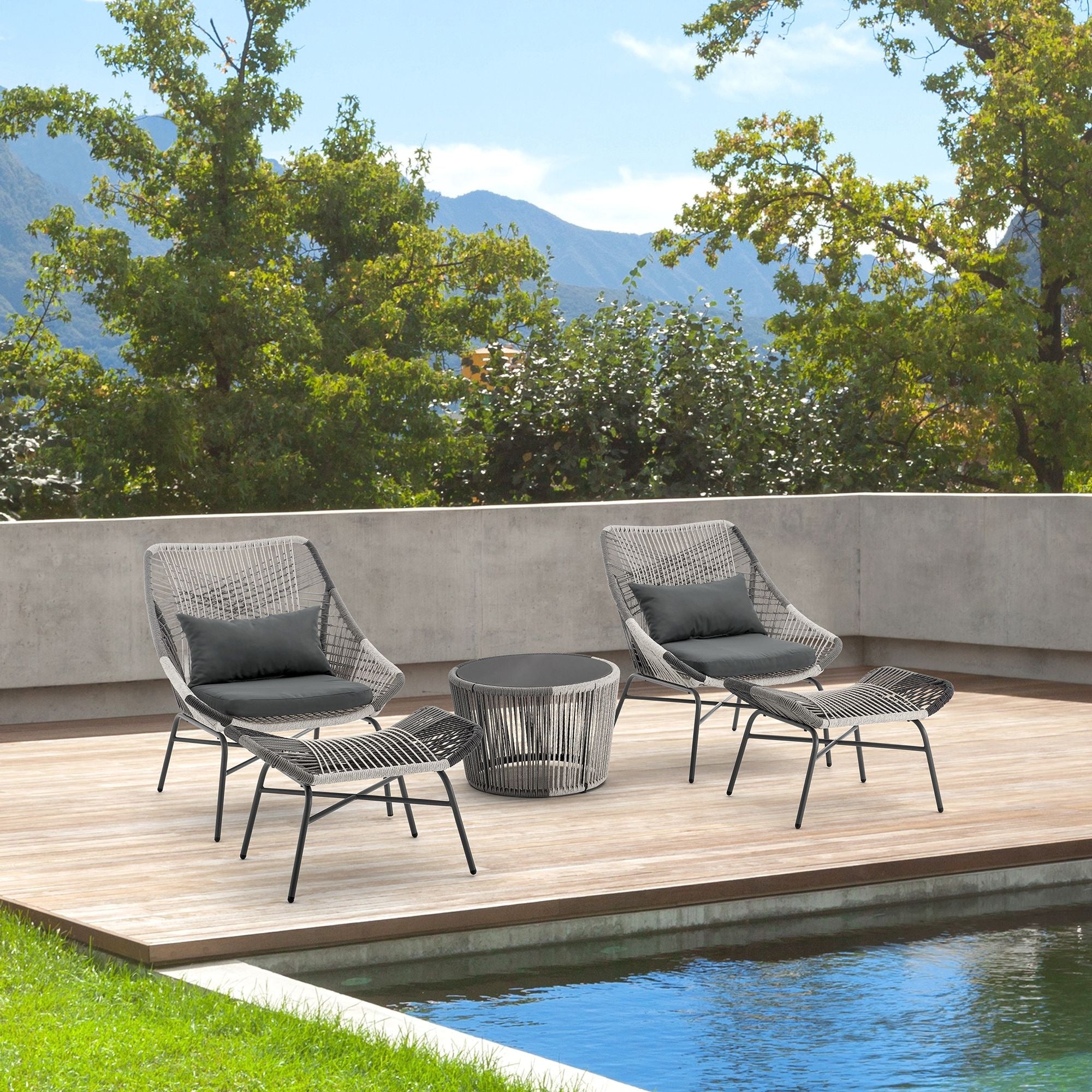 Manhattan Comfort Ashland 5-Piece Conversation Set
