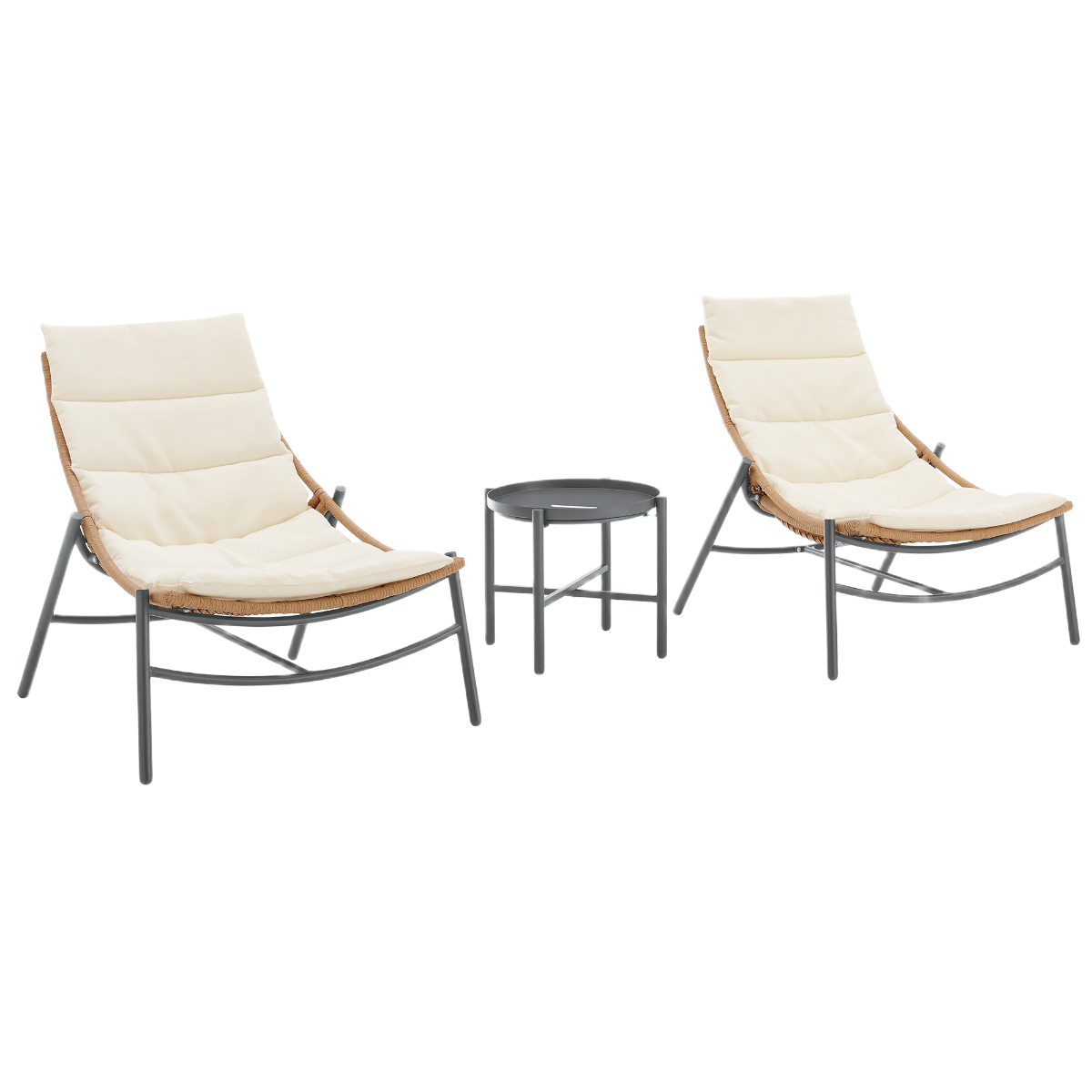 Manhattan Comfort Sunset 3-Piece Outdoor Conversation Set