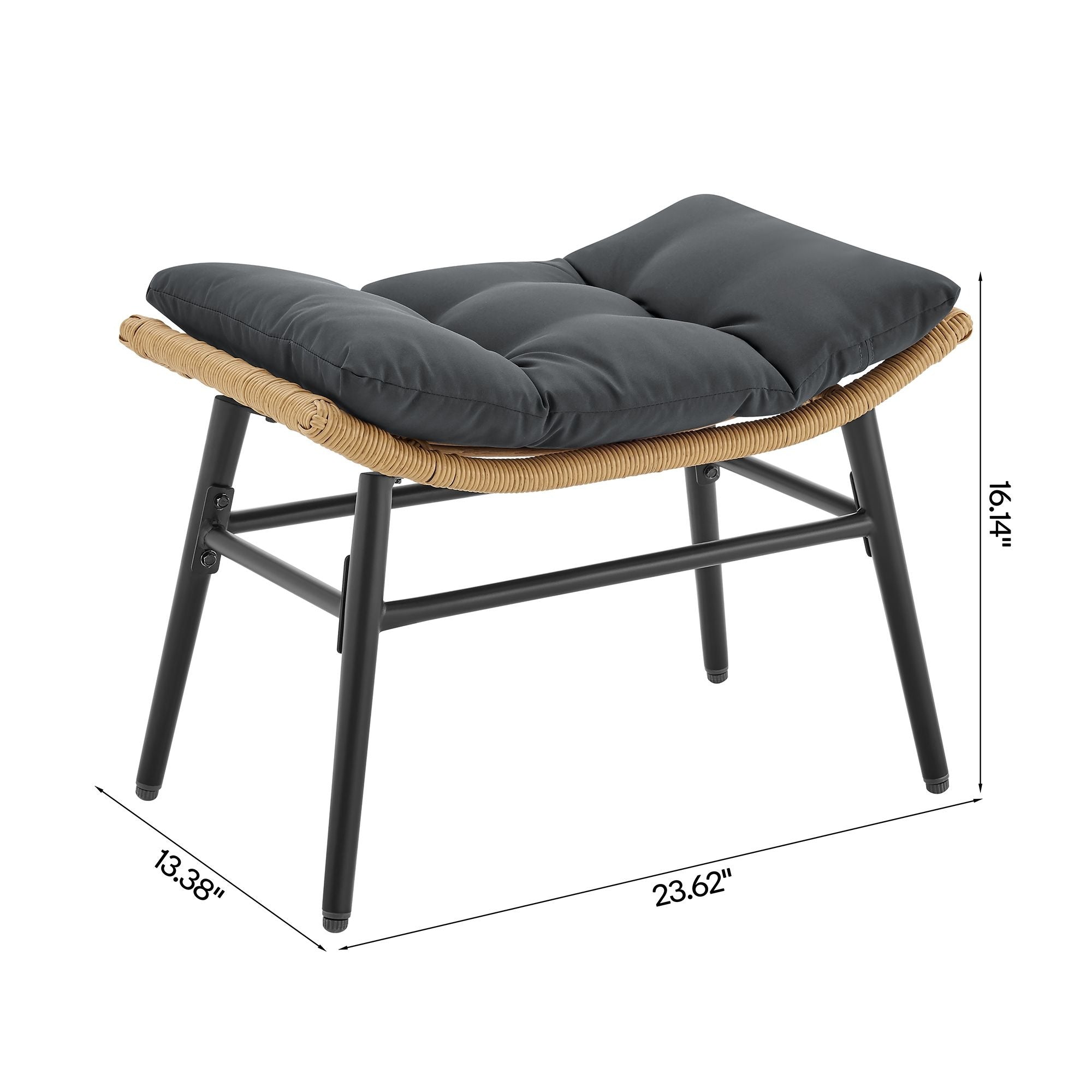 Manhattan Comfort Benson 3-Piece Outdoor Lounge Chair Set