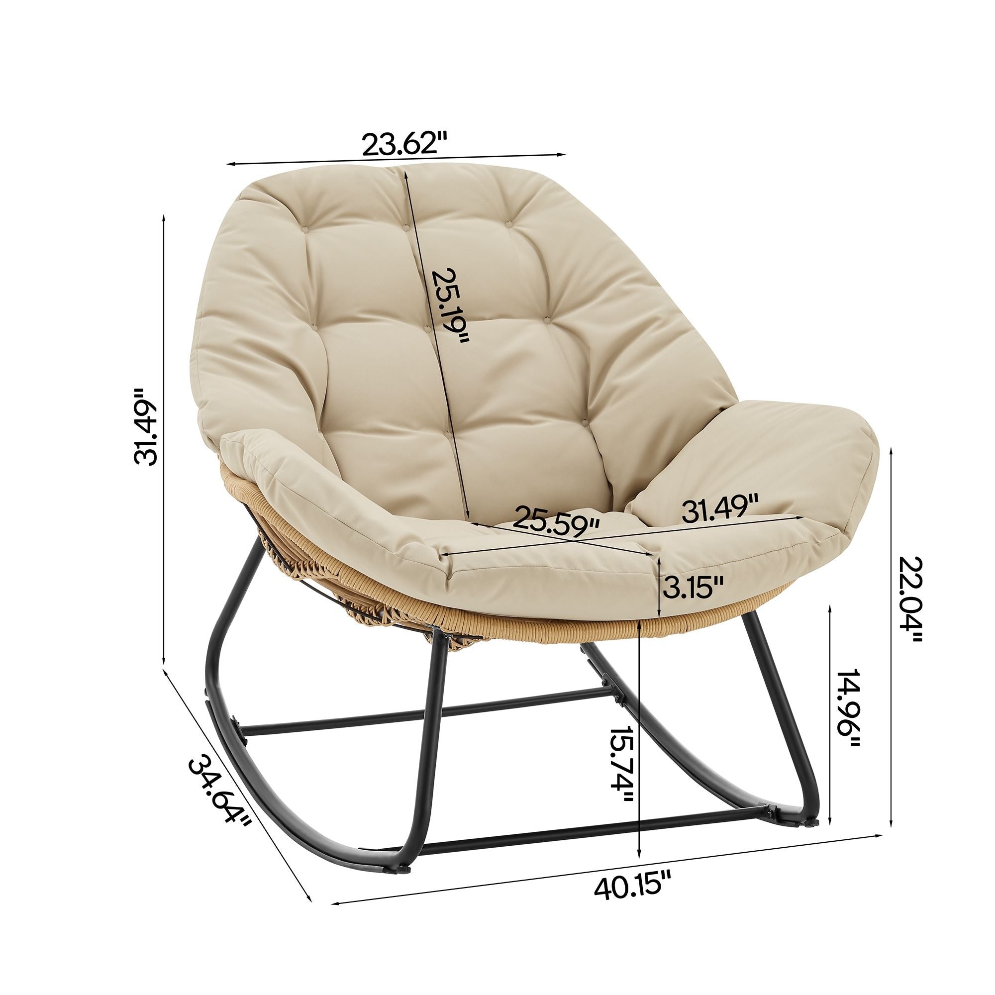 Manhattan Comfort Benson 3-Piece Outdoor Lounge Chair Set