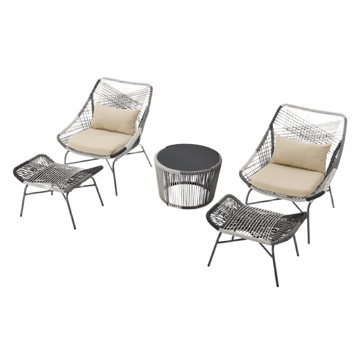 Manhattan Comfort Ashland 5-Piece Conversation Set
