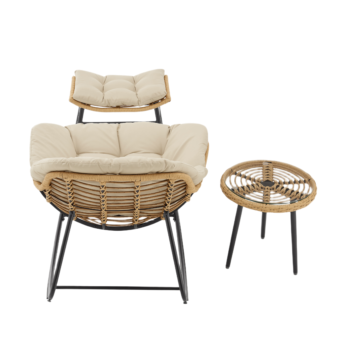 Manhattan Comfort Benson 3-Piece Outdoor Lounge Chair Set