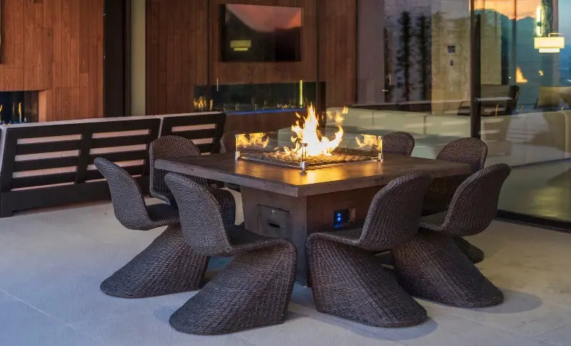 American Fyre Designs Cosmopolitan Square 60" Dining Height Fire Table