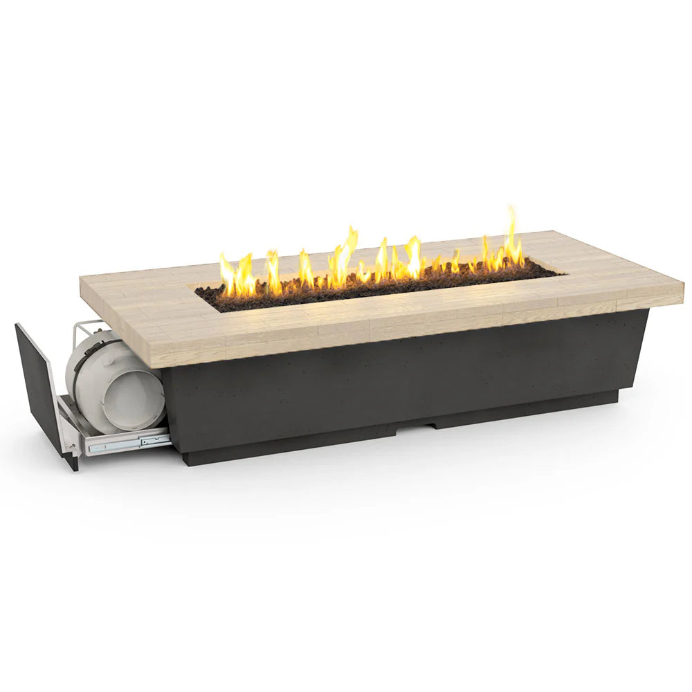 American Fyre Designs 54" Reclaimed Wood Contempo Rectangle Fire Table