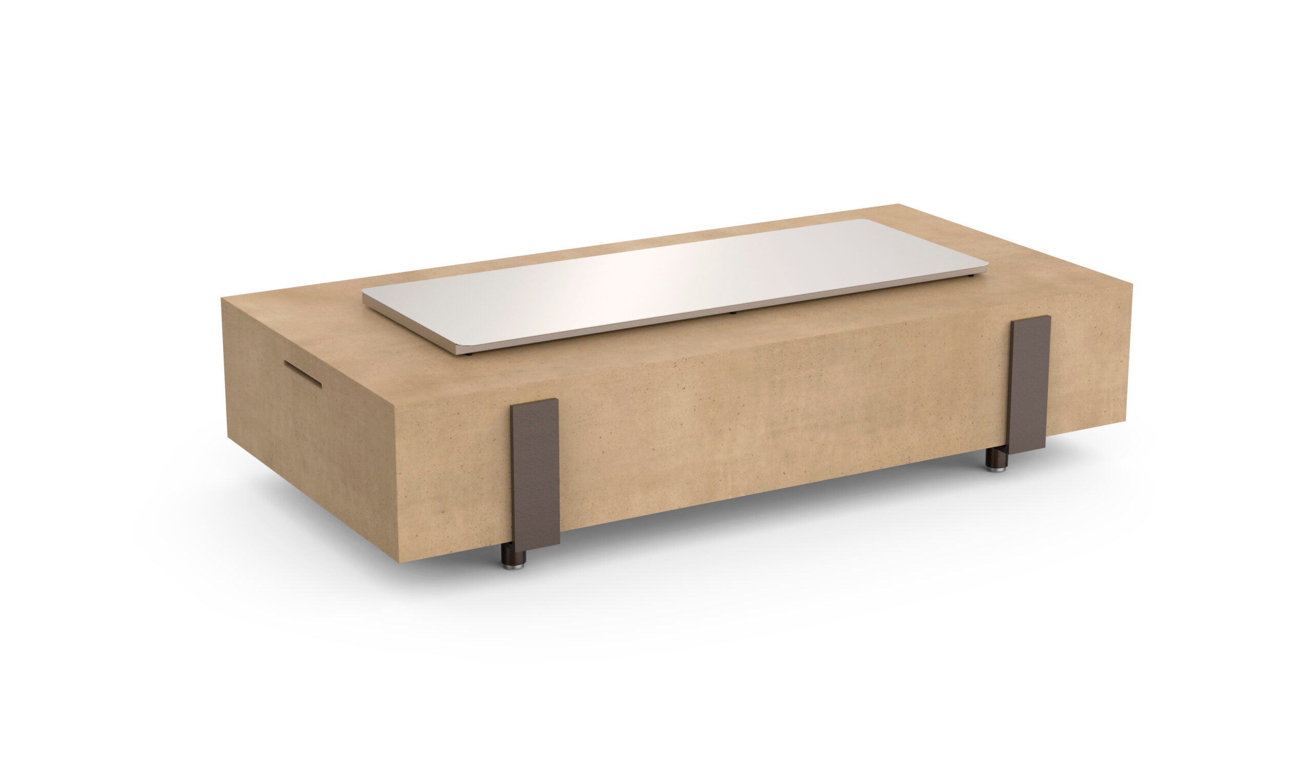 American Fyre Designs Iron Saddle Long 72" Chat Height Fire Table