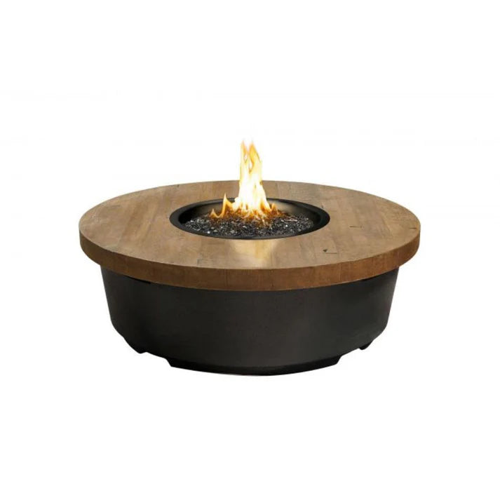 American Fyre Designs Reclaimed Wood Contempo 47" Round Chat Height Fire Table