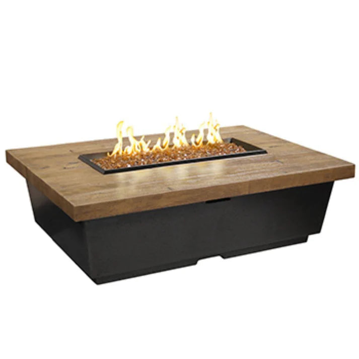 American Fyre Designs 54" Reclaimed Wood Contempo Rectangle Fire Table