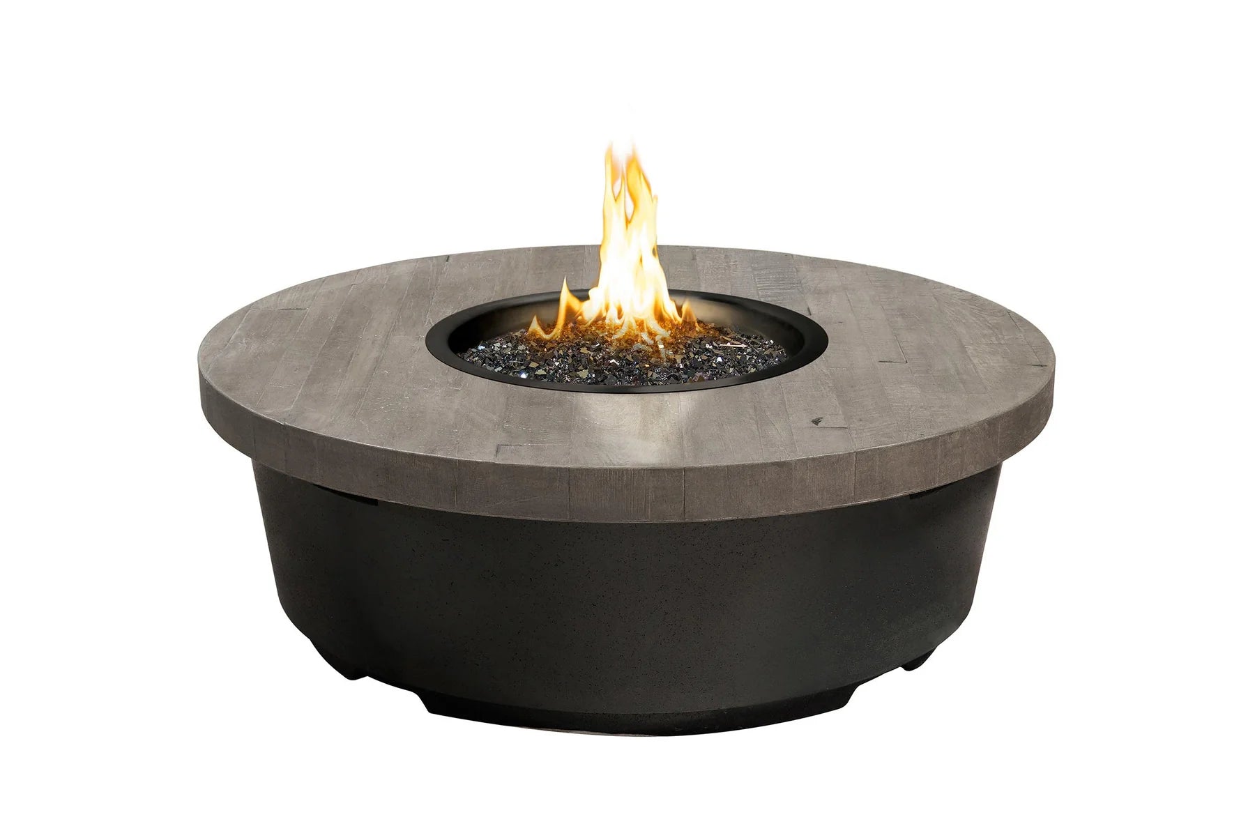 American Fyre Designs Reclaimed Wood Contempo 47" Round Chat Height Fire Table