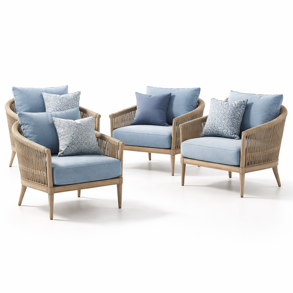 TerraFrame CoastalWeave Luxe Outdoor Armchair Set