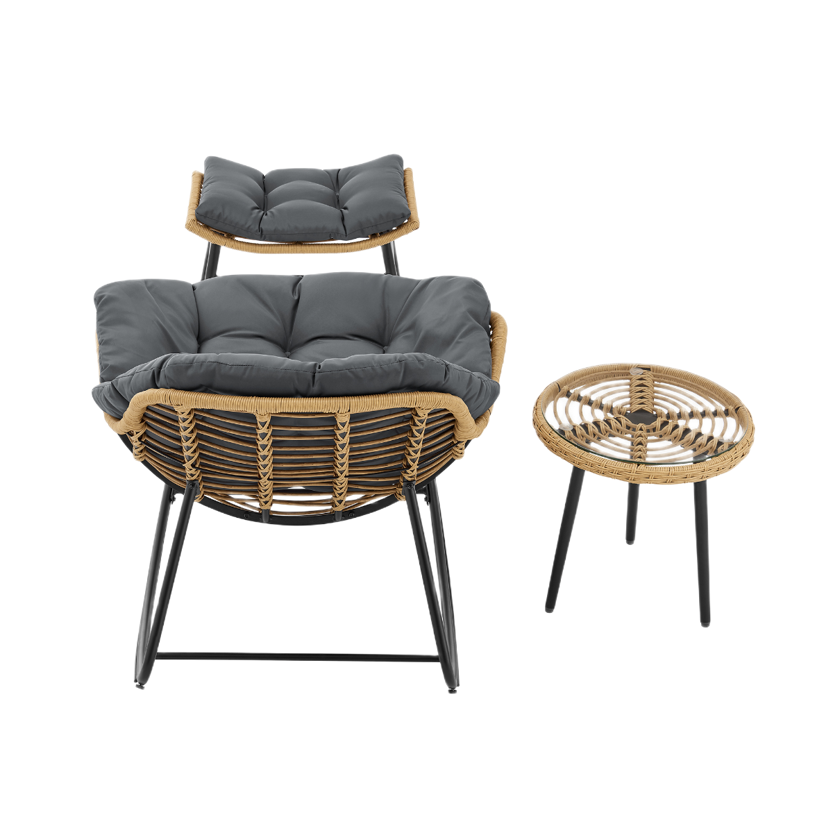 Manhattan Comfort Benson 3-Piece Outdoor Lounge Chair Set