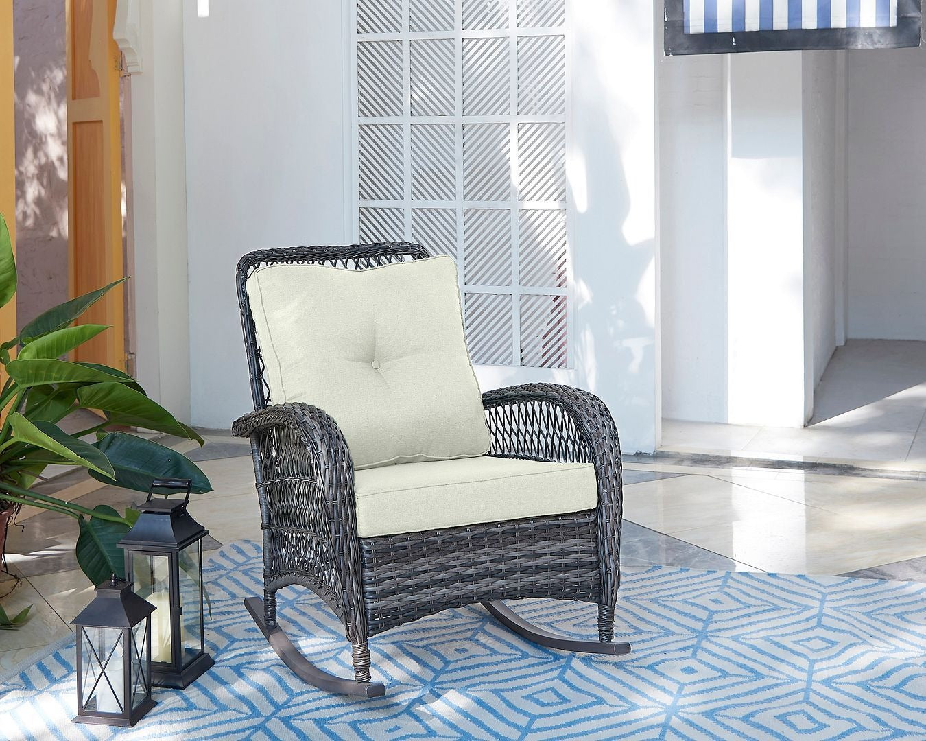 Manhattan Comfort Fruttuo Upholstered Rocking Chair