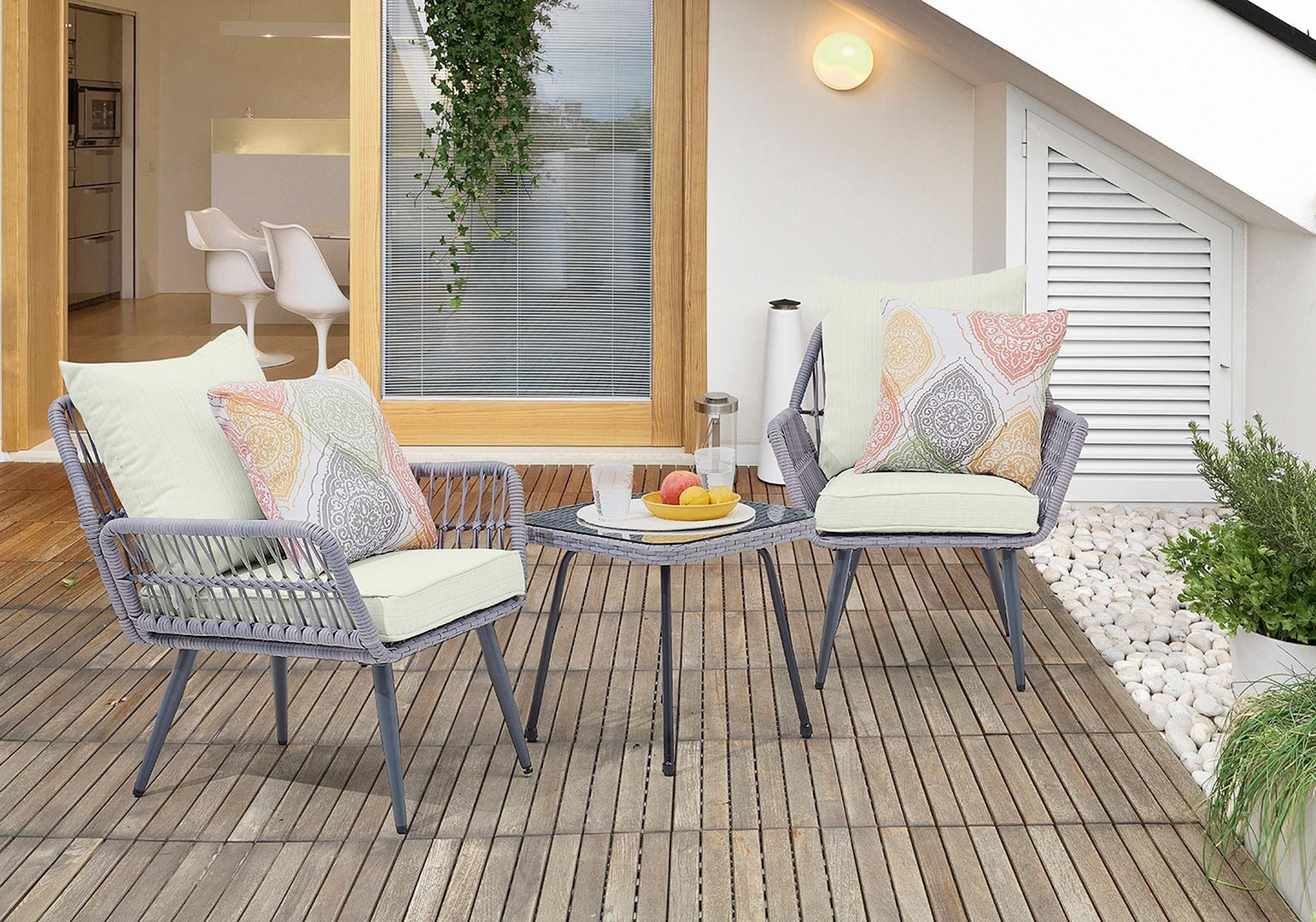 Manhattan Comfort Cannes 3-Piece Conversation Set