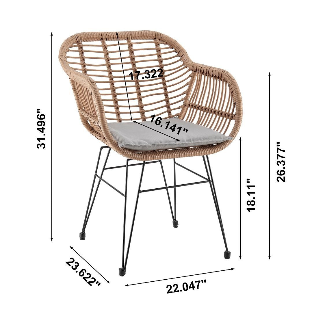 Manhattan Comfort Antibes 3-Piece Outdoor Conversation Set
