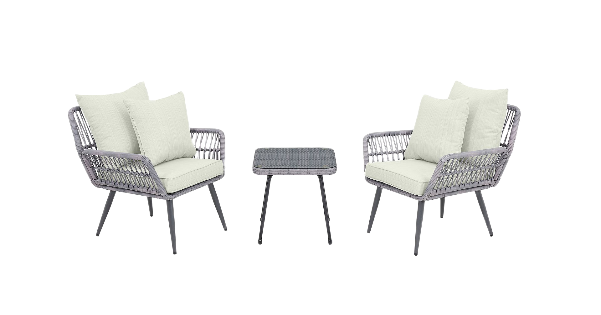 Manhattan Comfort Cannes 3-Piece Outdoor Conversation Set