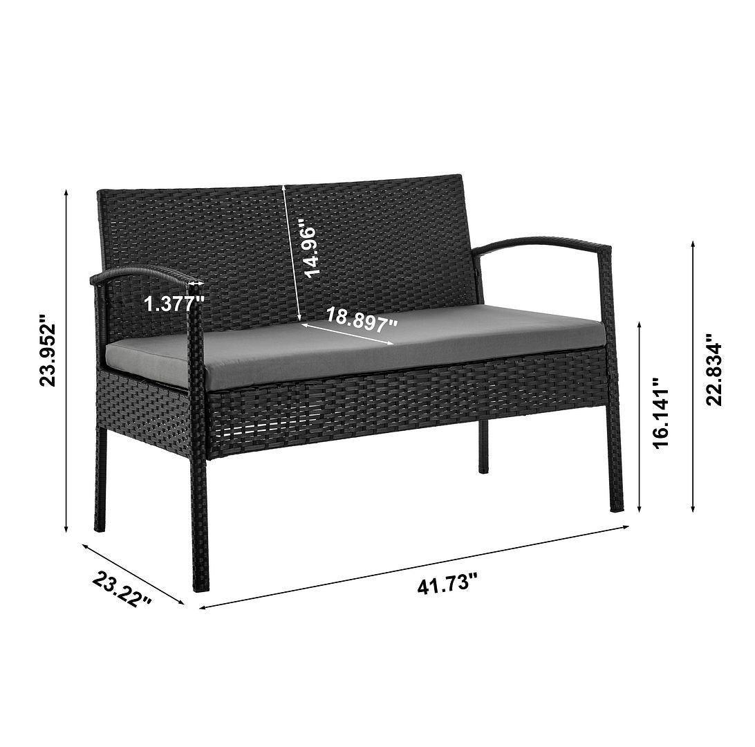 Manhattan Comfort Noli 4-Piece Outdoor Conversation Set