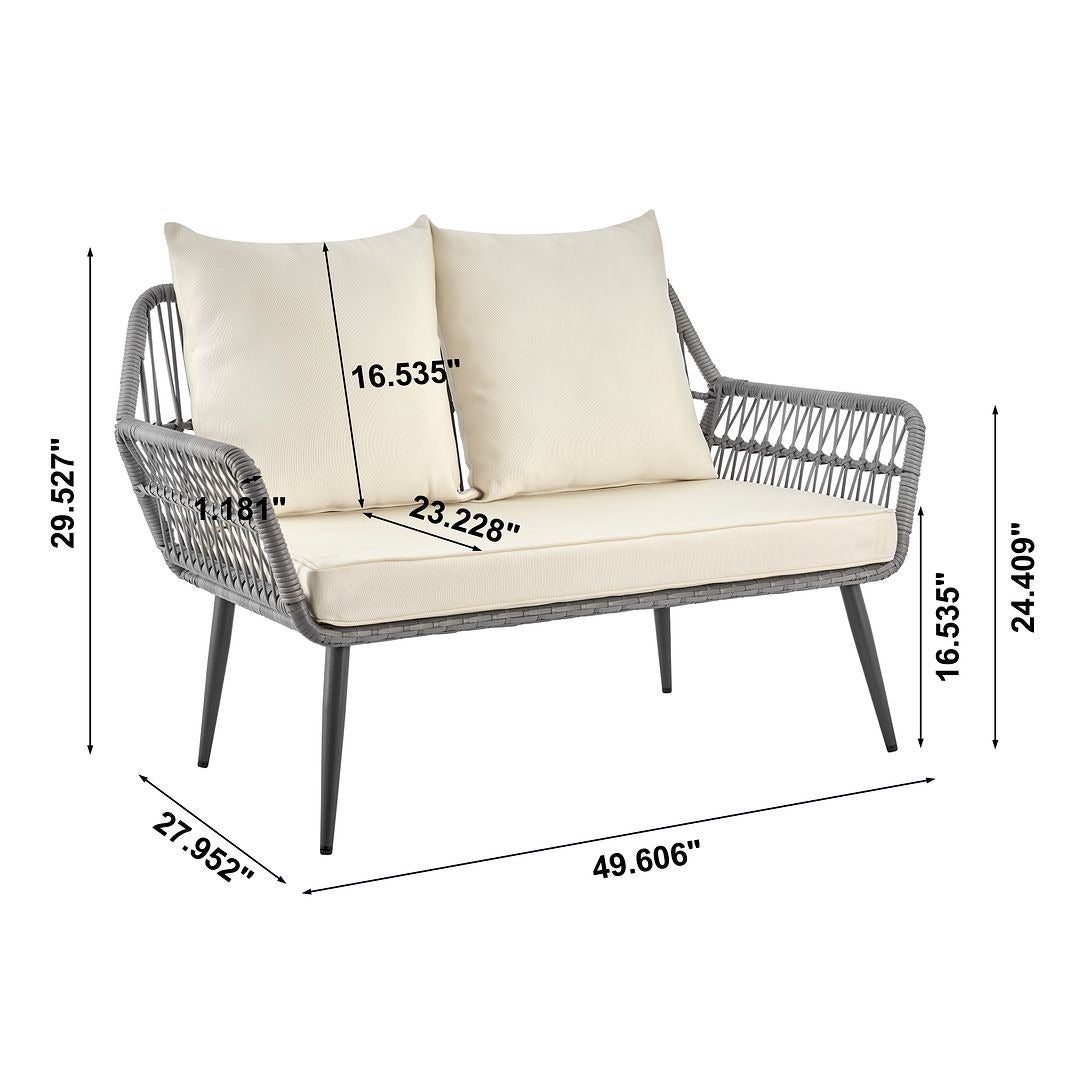 Manhattan Comfort Portofino 4-Piece Outdoor Conversation Set