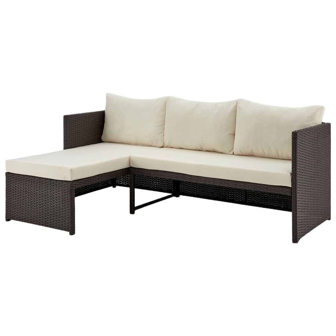 Manhattan Comfort Menton 3-Piece Outdoor Sectional Set