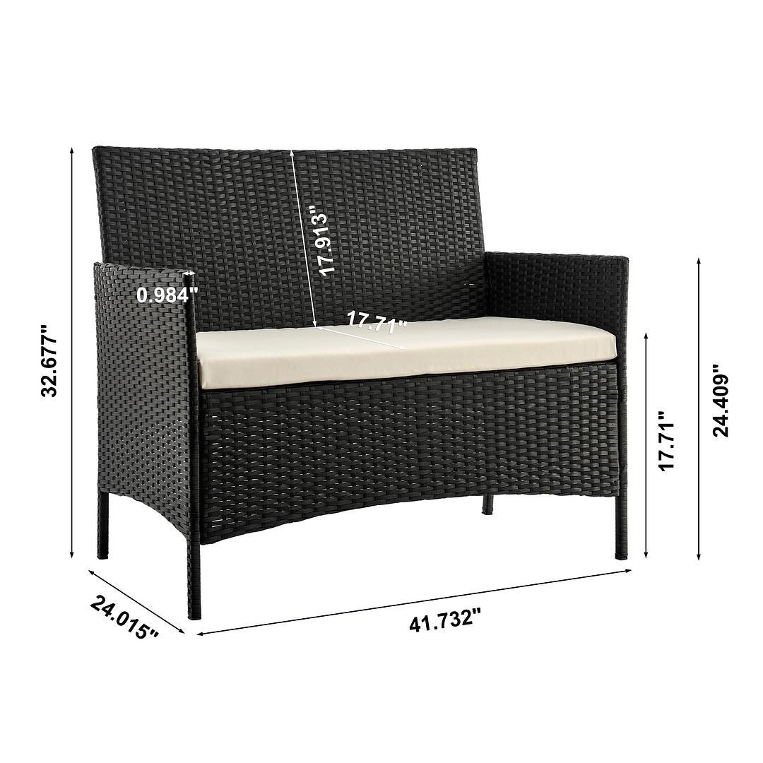Manhattan Comfort Imperia 4-Piece Outdoor Conversation Set