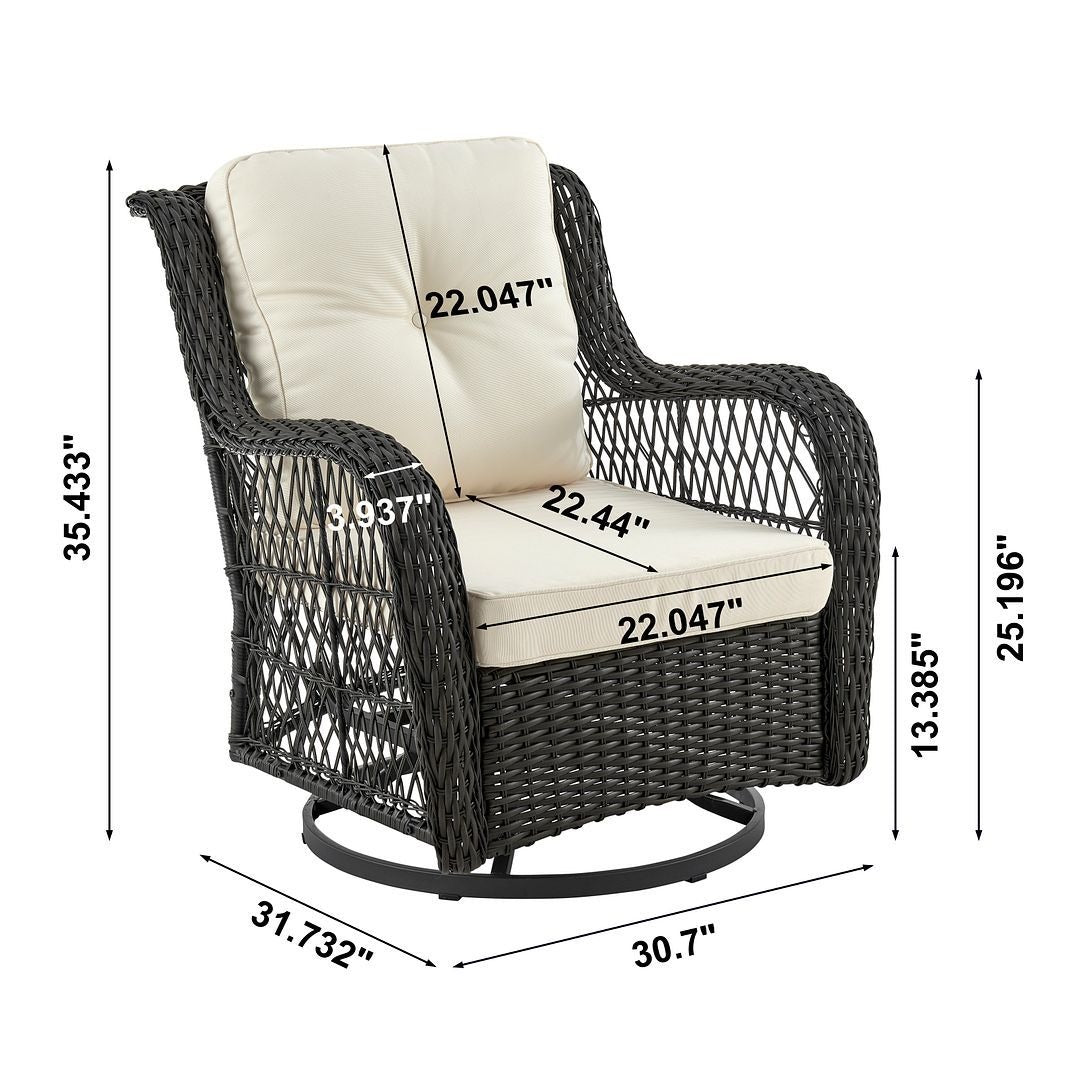 Manhattan Comfort Fruttuo 3-Piece Conversation Set