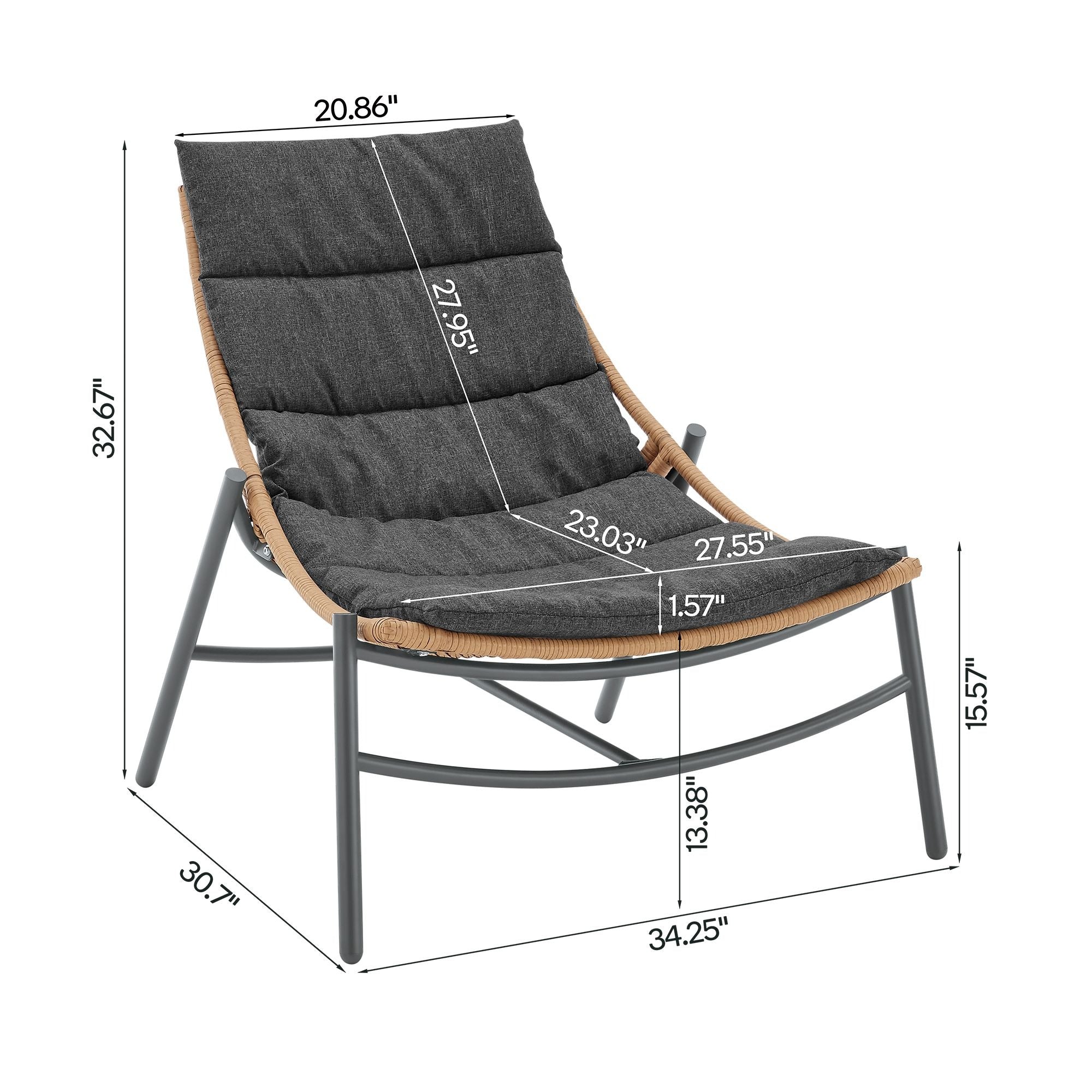 Manhattan Comfort Sunset 3-Piece Outdoor Conversation Set