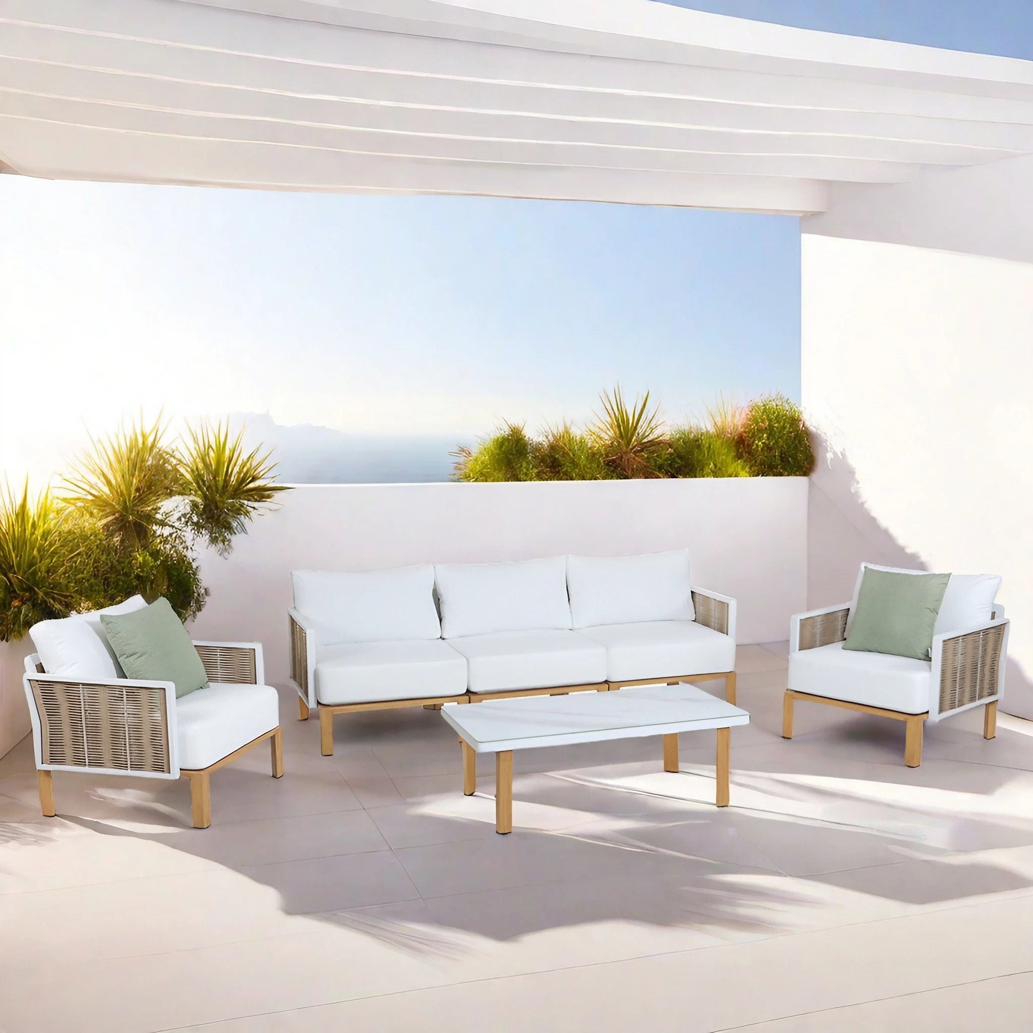 Manhattan Comfort Vine 4-Piece Conversation Set