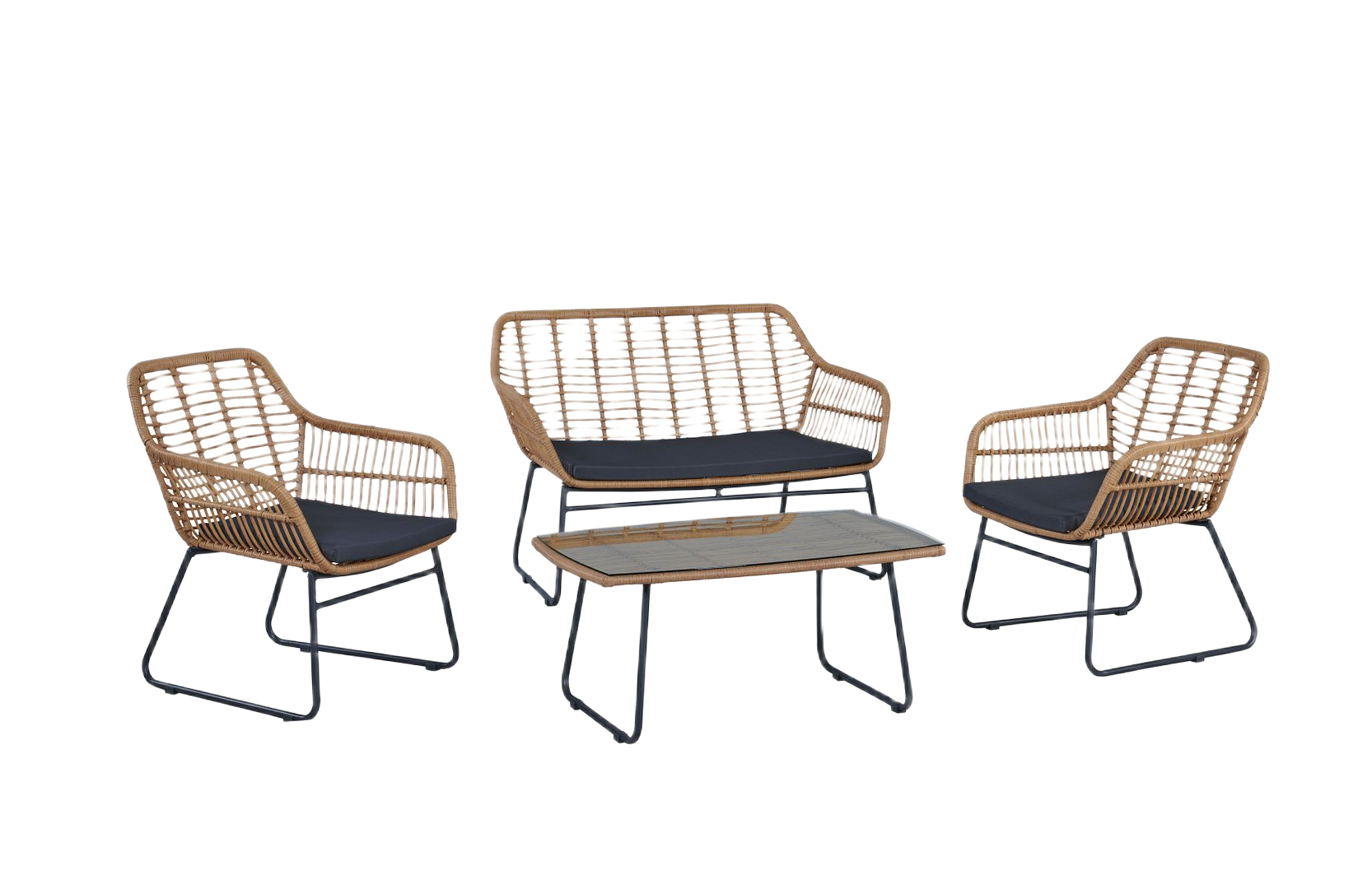 Manhattan Comfort Antibes 4-Piece Outdoor Conversation Set