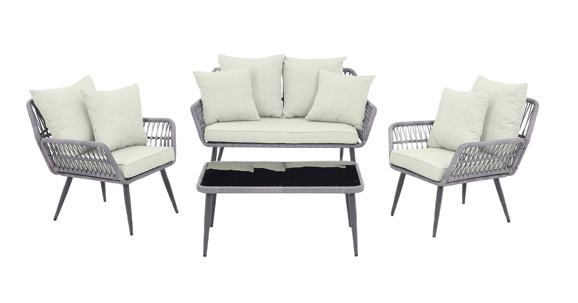 Manhattan Comfort Portofino 4-Piece Outdoor Conversation Set
