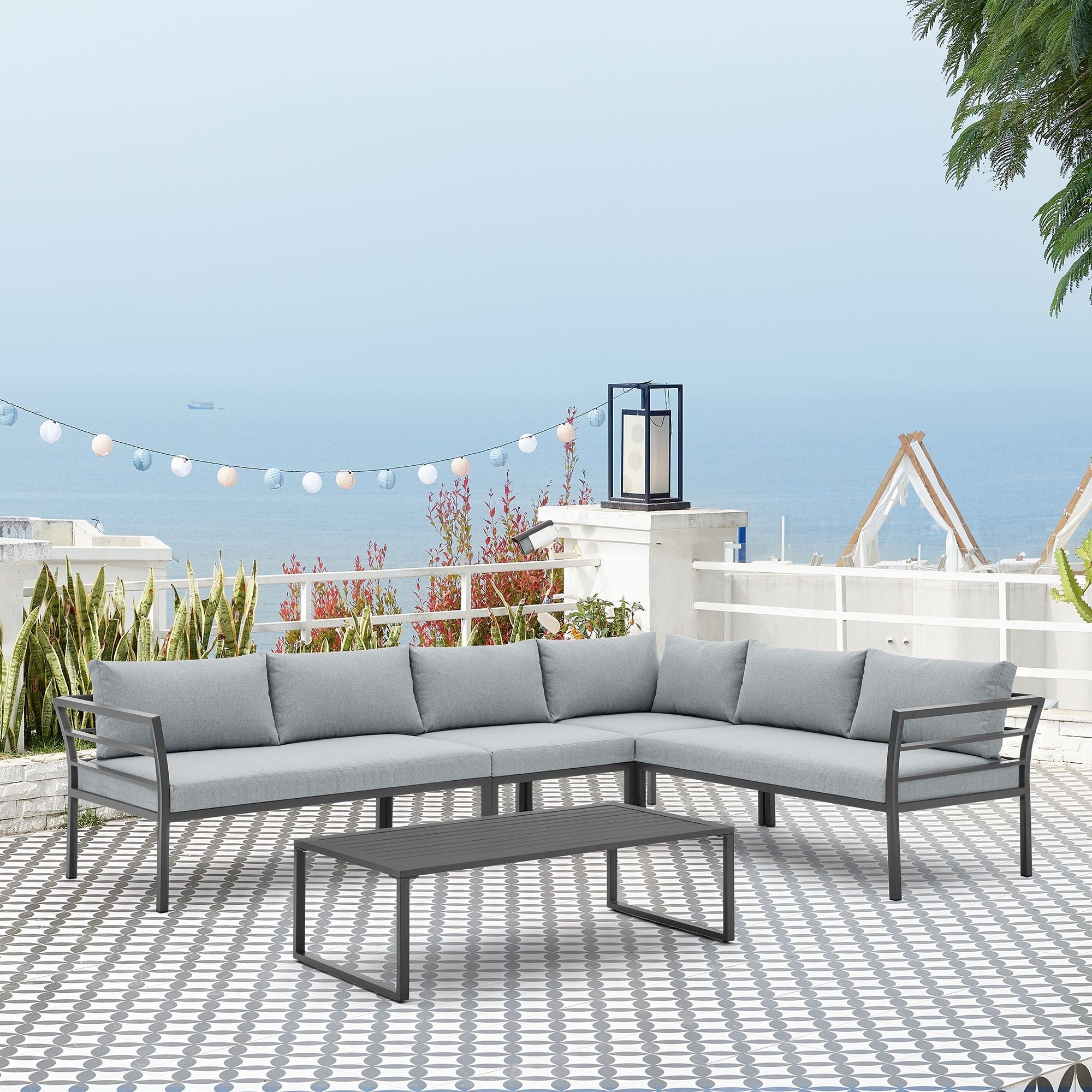 Manhattan Comfort Sunnyside 5-Piece Conversation Set