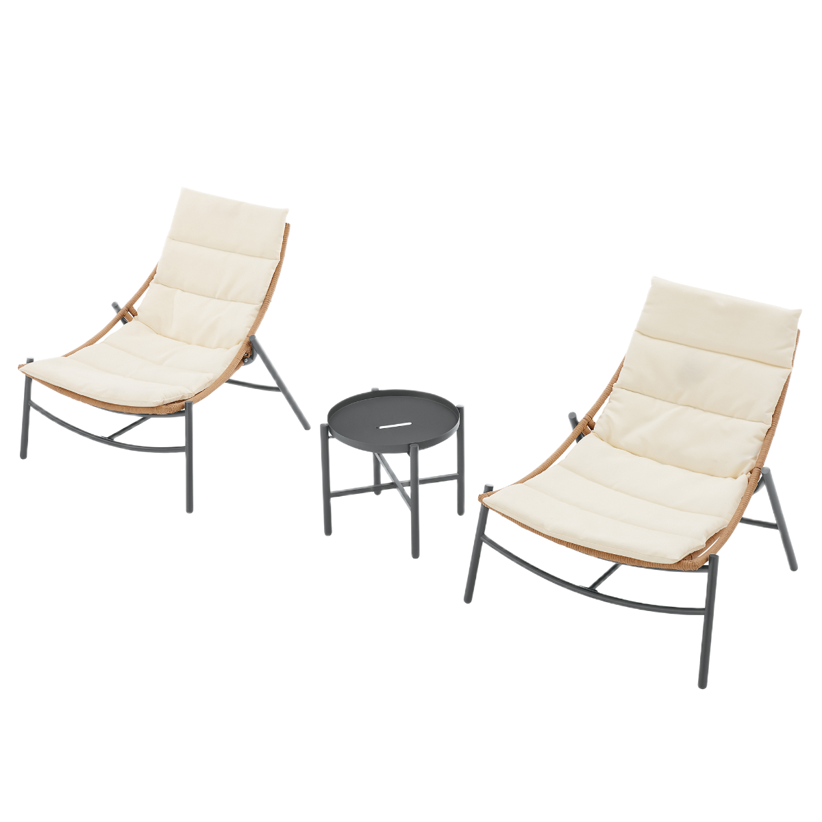 Manhattan Comfort Sunset 3-Piece Outdoor Conversation Set