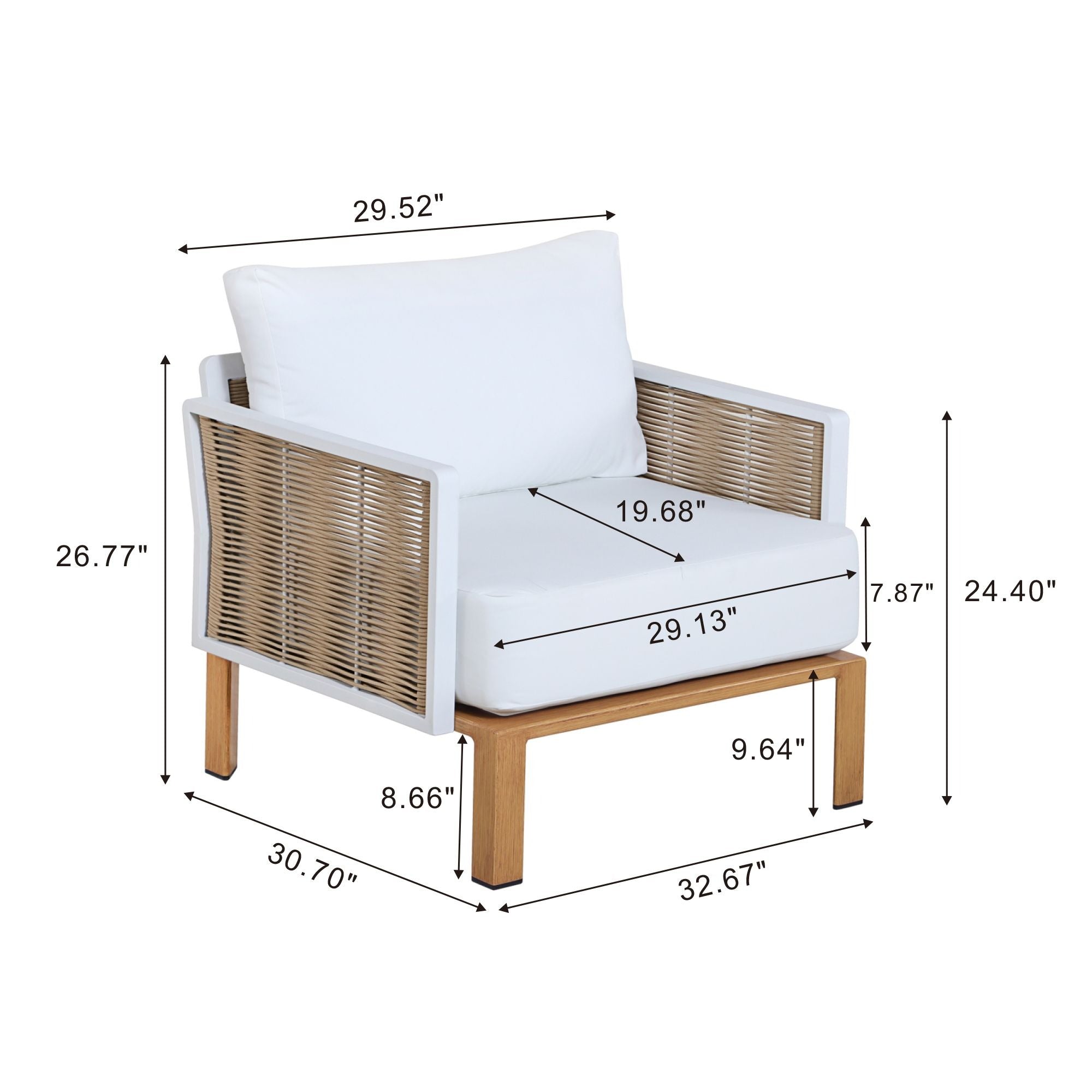 Manhattan Comfort Vine 4-Piece Conversation Set