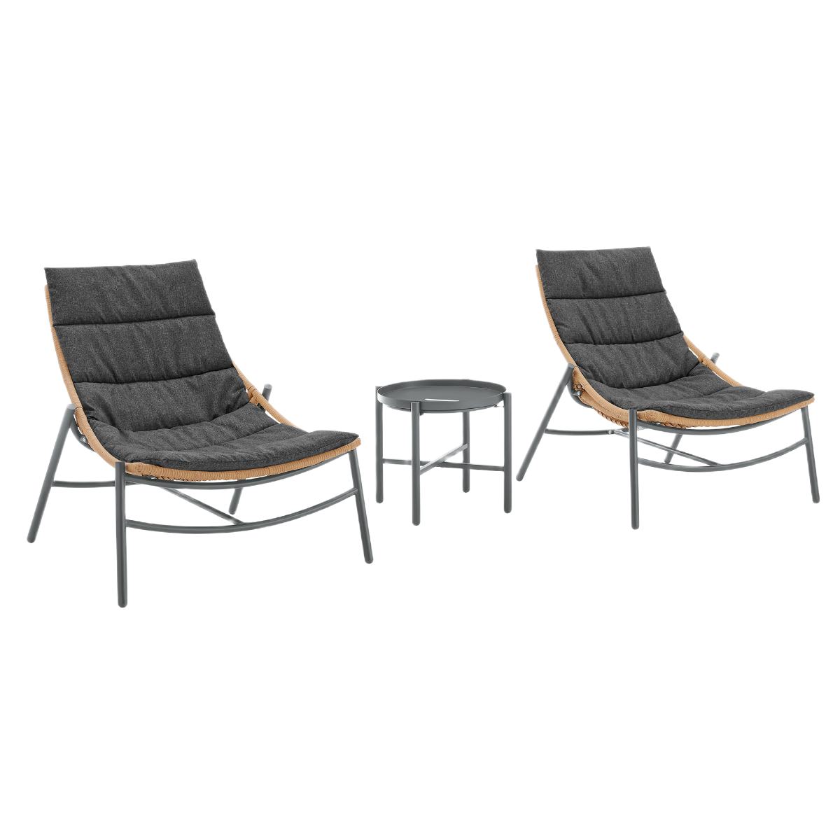 Manhattan Comfort Sunset 3-Piece Outdoor Conversation Set