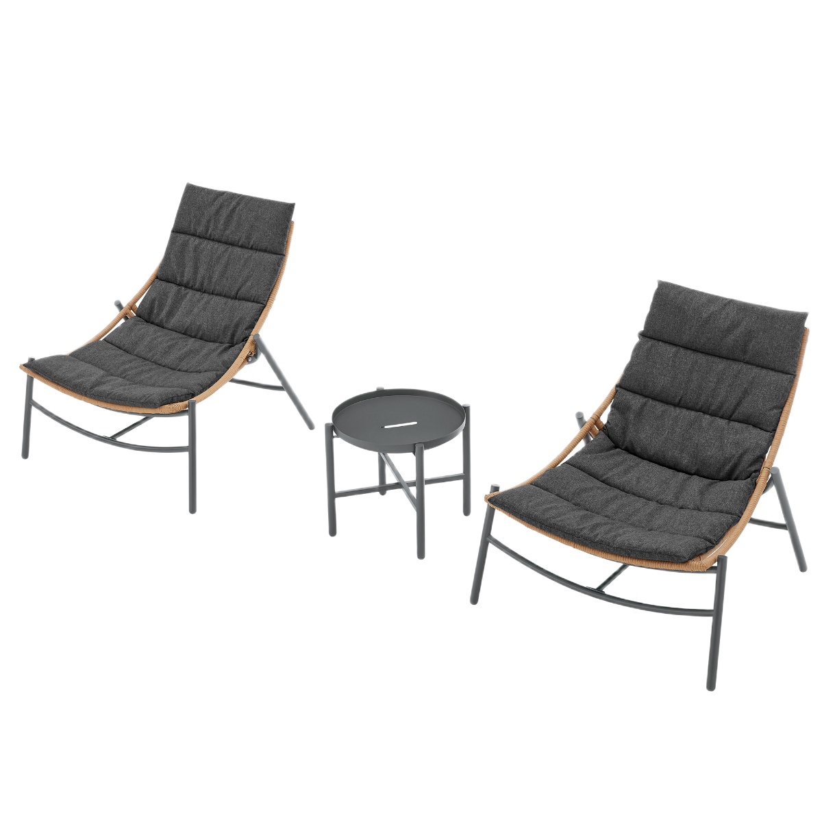 Manhattan Comfort Sunset 3-Piece Outdoor Conversation Set
