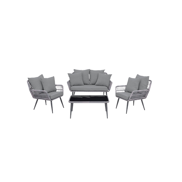 Manhattan Comfort Portofino 4-Piece Outdoor Conversation Set